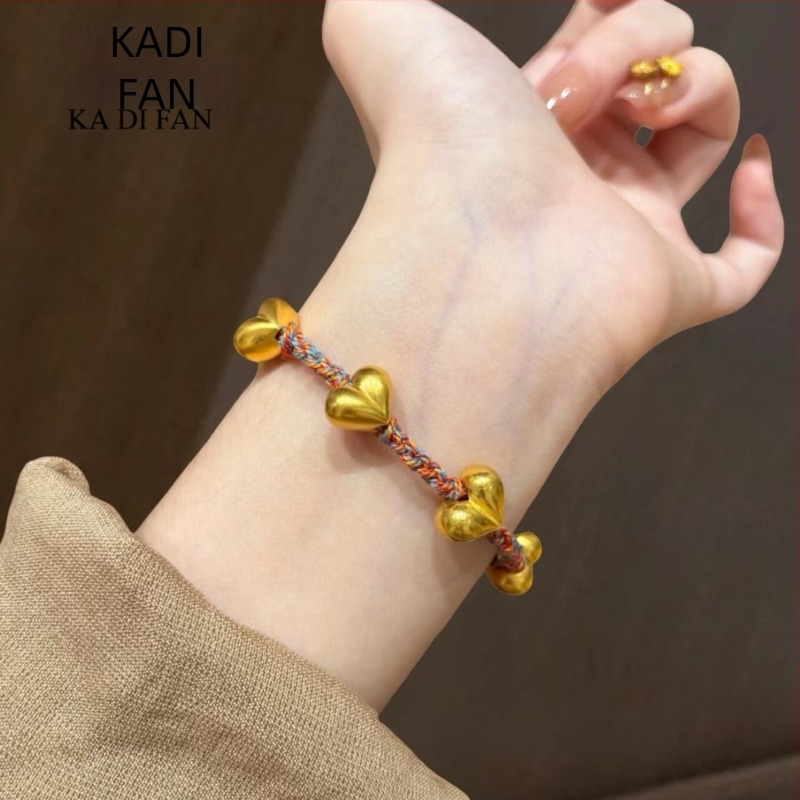 Brățară - formă inimă, unisex, stil drăguț (Material: cupru placat cu aur; Proces: electroplacare; Forma: inimă; Stil: unisex, drăguț)