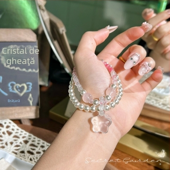 Brățară din cristale: stil modern minimalist pentru femei, formă stea, lucrat manual, tip cristal Cherry blossom rain