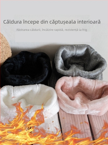 Leggings de iarnă pentru fetițe, căptușeală fleece, dungi verticale, amestec de bumbac (75,6% bumbac, 21,8% poliester, 2,6% elastan), talie medie