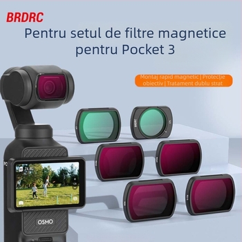 BRDRC Set Filtre pentru DJI Osmo Pocket 3 — Filtre ND, UV și CPL Polarizator