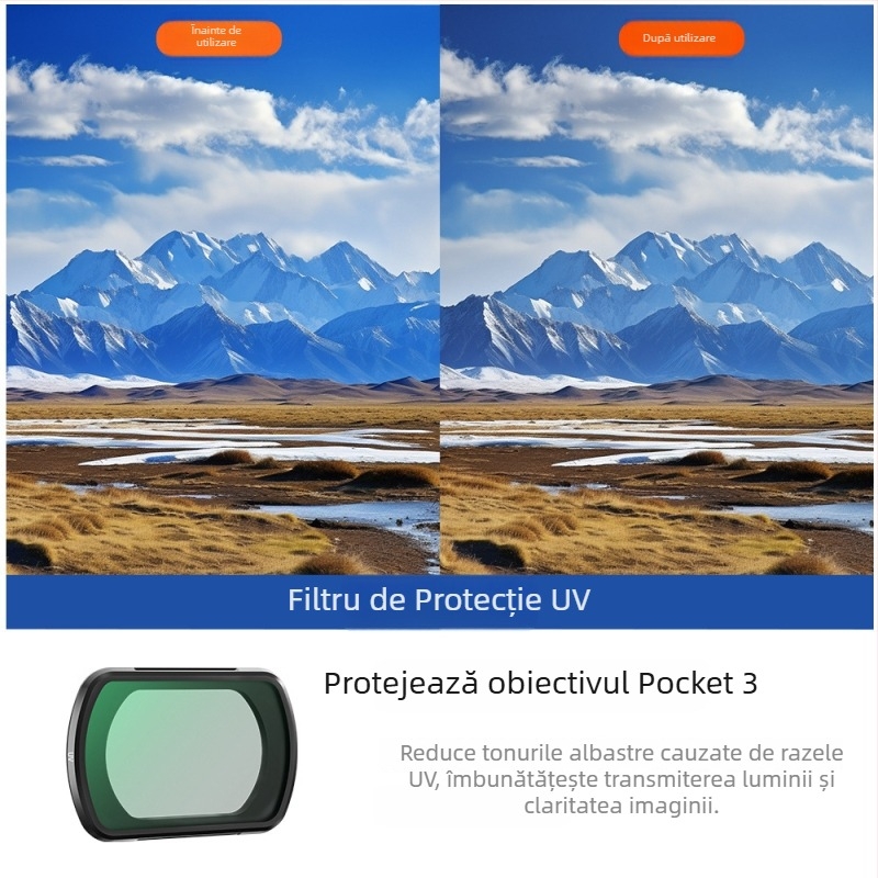 BRDRC Set Filtre pentru DJI Osmo Pocket 3 — Filtre ND, UV și CPL Polarizator