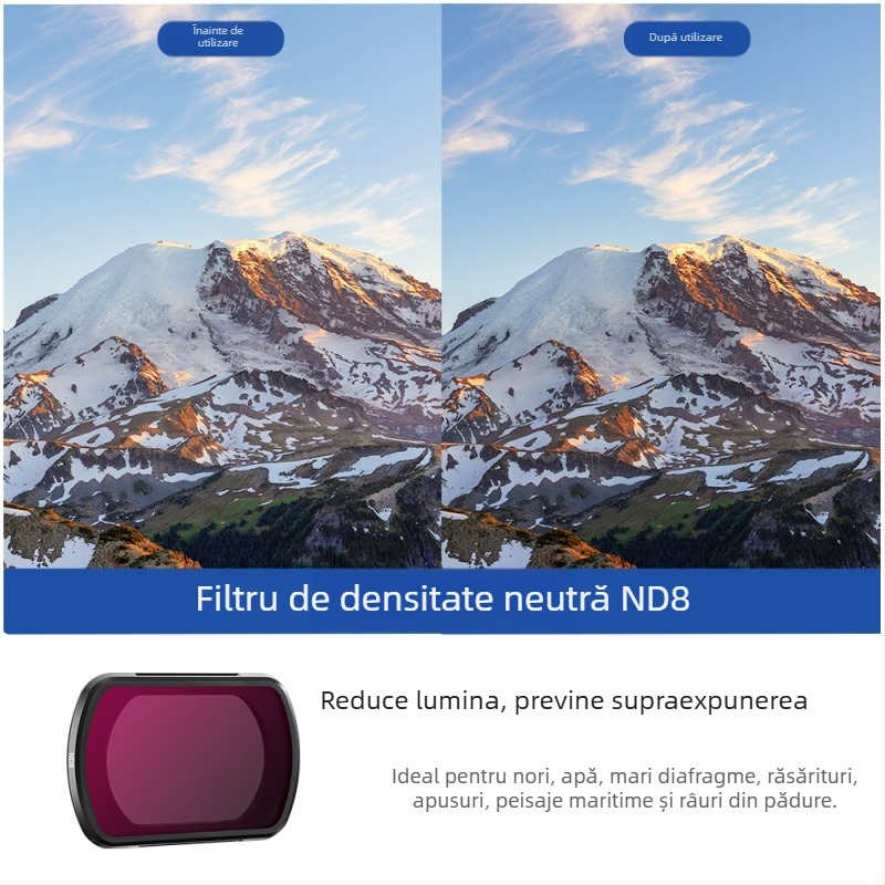 BRDRC Set Filtre pentru DJI Osmo Pocket 3 — Filtre ND, UV și CPL Polarizator