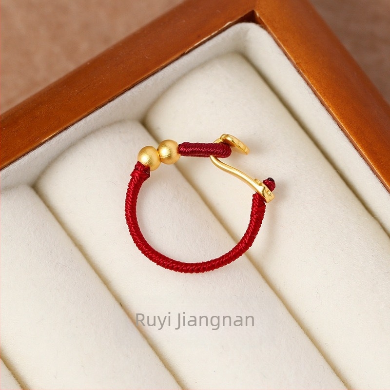 Inel • Material șnur • Stil retro feminin • Design geometric • Procesare personalizabilă • Potrivit ca dar pentru nuntă sau zi de naștere