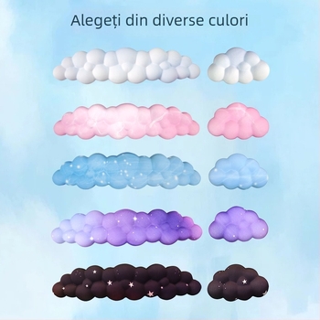 Sprijin pentru încheietura mâinii pentru birou, silicon impermeabil, model inspirat din nori, 330 g