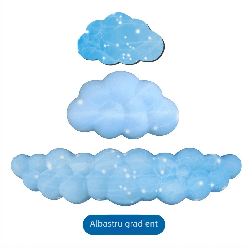 Sprijin pentru încheietura mâinii pentru birou, silicon impermeabil, model inspirat din nori, 330 g