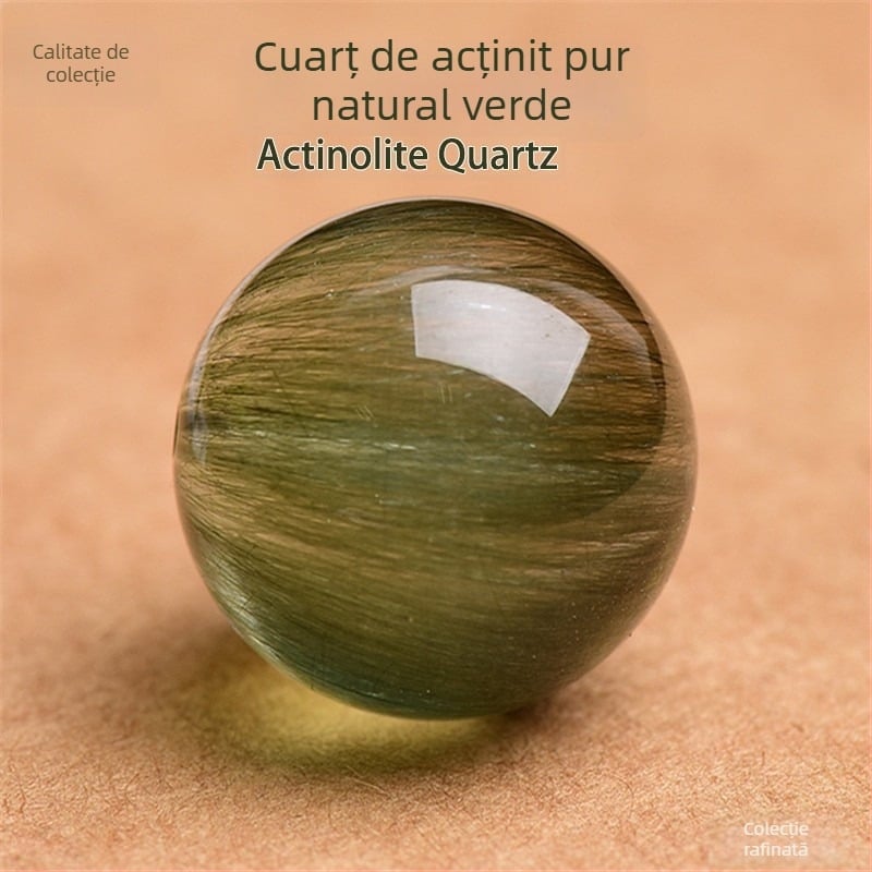 Brățară unisex din cristale, mărgele verzi Hair Crystal cu mărgele spacer, accente din blană de iepure verde