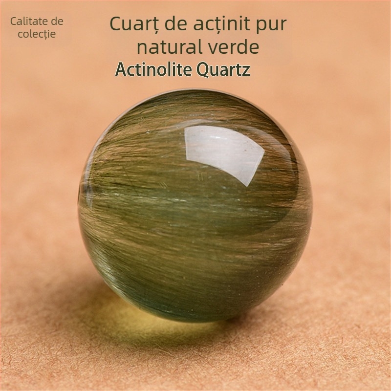 Brățară unisex din cristale, mărgele verzi Hair Crystal cu mărgele spacer, accente din blană de iepure verde