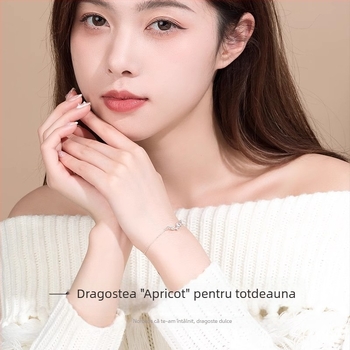 Brățară din argint cu frunză de Gingko pentru femei, argint S999 pur, model primăvară 2025, placare electroplată