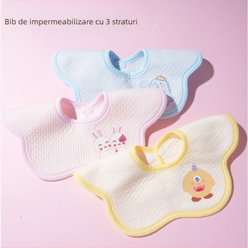 Bibs pentru bebeluși – Bumbac Eco, Bumbac Pur >95%, Impermeabil cu nasture, Unisex, pentru nou-născuți 0–1 an