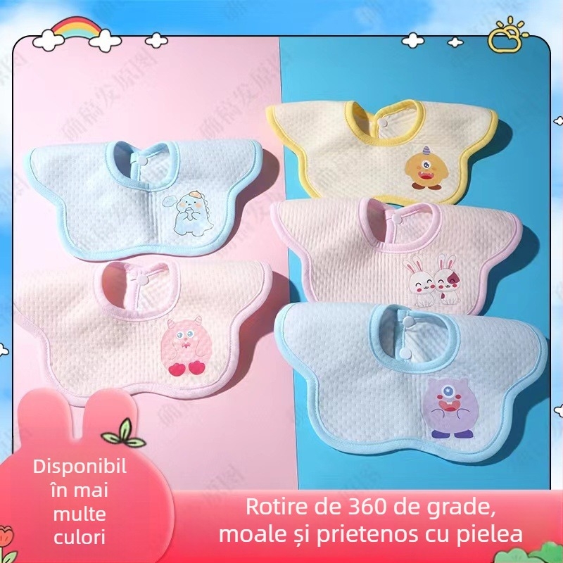 Bibs pentru bebeluși – Bumbac Eco, Bumbac Pur >95%, Impermeabil cu nasture, Unisex, pentru nou-născuți 0–1 an