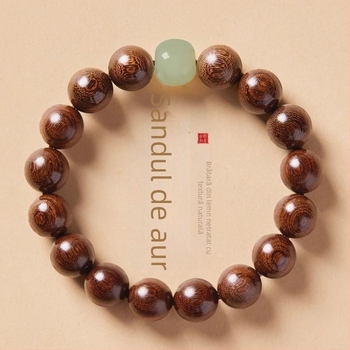 Brățară din Nanmu auriu, 108 mărgele, șnur simplu, pentru bărbați și femei