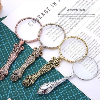 Lupă de mărire retro cu lentilă de înaltă definiție, portabilă, de mână, pentru lectură