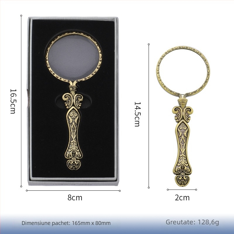 Lupă de mărire retro cu lentilă de înaltă definiție, portabilă, de mână, pentru lectură