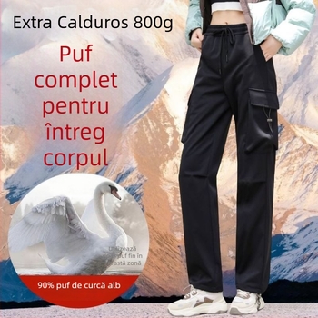 Pantaloni de schi pentru femei, cu umplutură din pană de gâscă — impermeabili, rezistenți la vânt, calzi