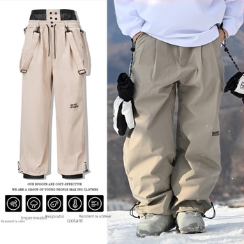 Pantaloni de zăpadă pentru schi, cu căptușeală fleece, impermeabili, rezistenți la vânt, abraziune, HeatTech (Material: fibre de poliester; Țesătură: Oxford impermeabil cu dungă orizontală; Compoziție: >95%)