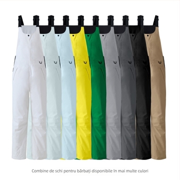 Pantaloni de schi cu bretele - impermeabili, respirabili, rezistenți la vânt, heattech tehnologie, țesătură poliester