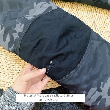 Pantaloni de schi pentru copii cu bretele, unisex, izolație groasă, impermeabili (pentru schi)