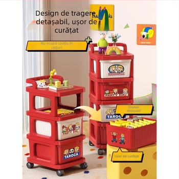 Dulap de depozitare lângă pat cu 4 rafturi, material PP, mobil, stil minimalist modern