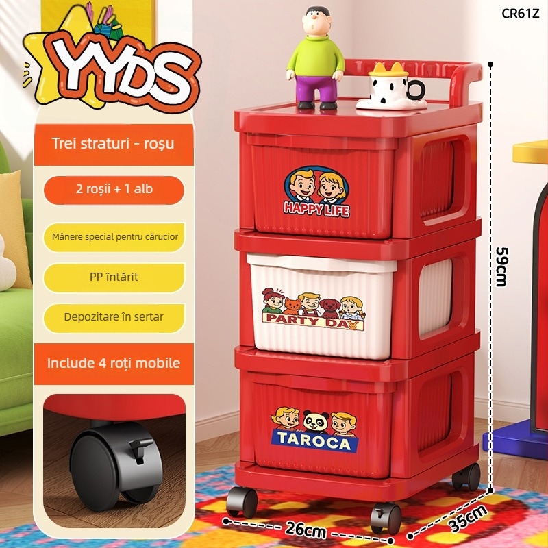 Dulap de depozitare lângă pat cu 4 rafturi, material PP, mobil, stil minimalist modern