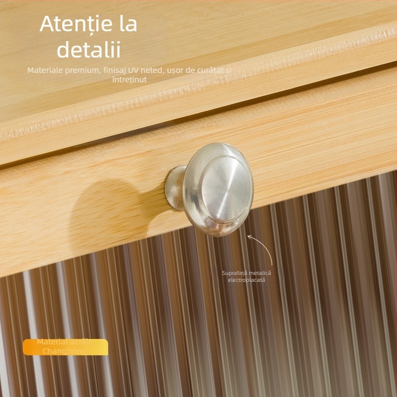 Cutie de depozitare de birou cu capac, acrilic, în dungi, capacitate 60 L, design modern și simplu