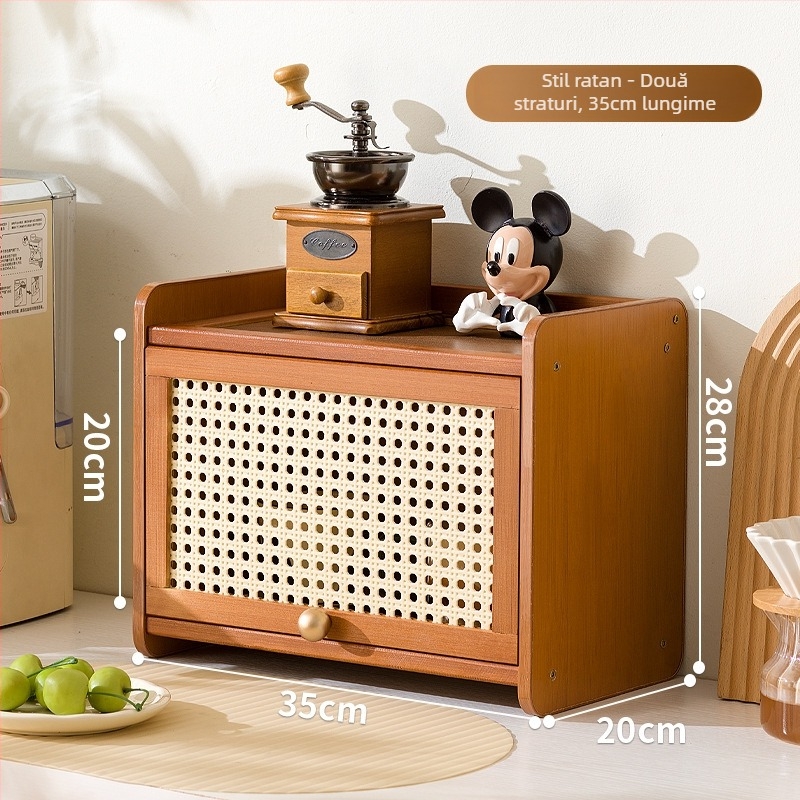 Cutie de depozitare de birou cu capac, acrilic, în dungi, capacitate 60 L, design modern și simplu