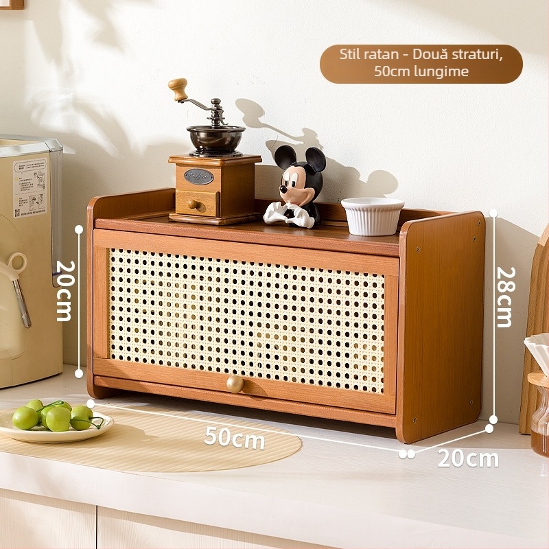 Cutie de depozitare de birou cu capac, acrilic, în dungi, capacitate 60 L, design modern și simplu