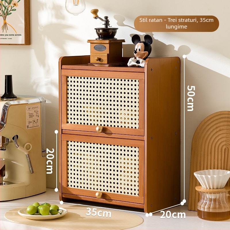 Cutie de depozitare de birou cu capac, acrilic, în dungi, capacitate 60 L, design modern și simplu