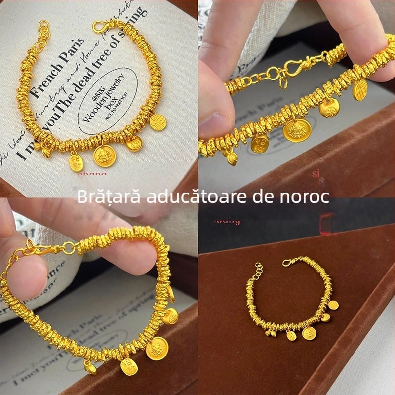 Bratara pentru femei din alamă, placare aur, împletire cu aspect animal, finisaj electroplacat, Niyou Jewelry, stil simplu, retro literar, lansare toamnă 2025