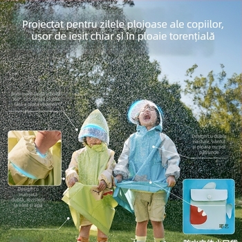 Pelerină de ploaie pentru ciclism, țesătură PVC, strat impermeabil PU, grosime normală, reutilizabilă