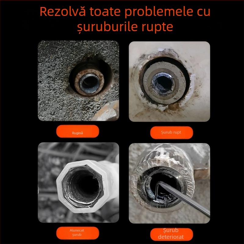 Enjoy Instrument de demontare pentru robinet unghiular — extractor pentru fire rupte, oțel crom-vanadiu, 1 set, uz casnic