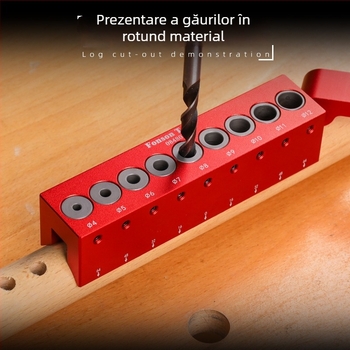 Locizator pentru găuri în lemn la 45° pentru lemn pătrat – aliaj de aluminiu, Fengsen, 4–12 mm, set 1