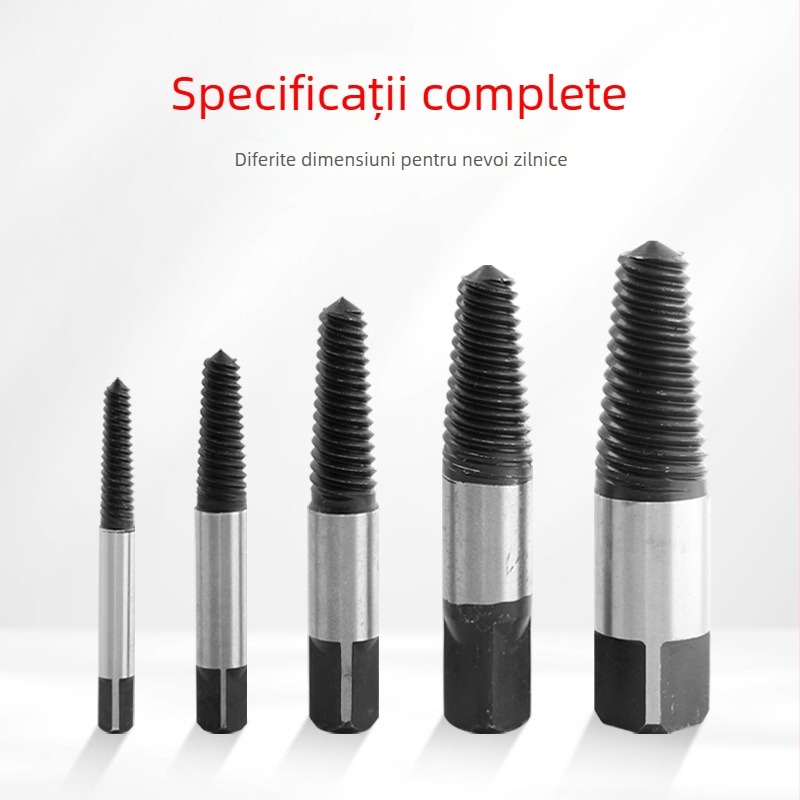 Set de extracție a șuruburilor rupte, din oțel de înaltă carbon, 8 piese, potrivit pentru 4–35 mm, utilizare casnică
