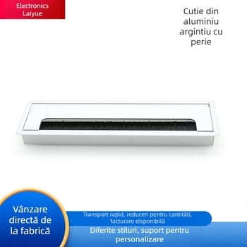 Cutie de gestionare a cablurilor încorporată în birou, din aliaj de aluminiu, formă dreptunghiulară