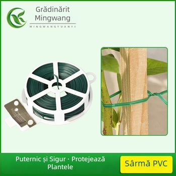Legături de grădină pentru fixarea plantelor cățărătoare, bucle cu blocare automată din PVC și sârmă de fier, grosime 0,7–0,8 mm; potrivite pentru grădină, aparate electrice și obiecte de artizanat