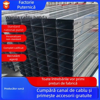 Canal pentru cabluri de tip jgheab, galvanizat, cu strat ignifug pulverizat, prelucrare personalizabilă pentru rutarea cablurilor