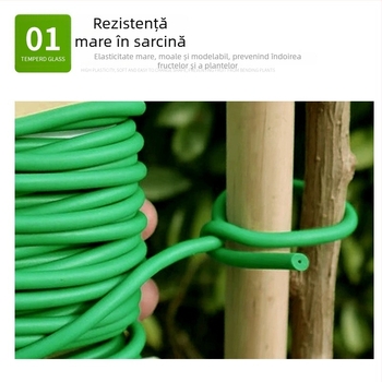 Sârmă de legat grădină personalizată, cu acoperire din plastic; ideală pentru trandafiri cățărători și alte plante, cu suport din sârmă de fier și sfoară de legare pentru amenajări peisagistice.