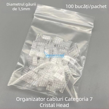 Canal de gestionare a cablurilor Categoria 7 cu cap Cristal și suport pentru cap