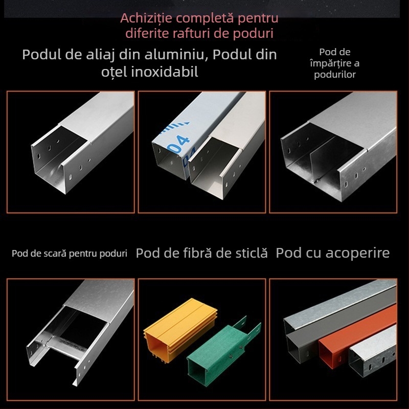 Canal pentru cabluri galvanizat, tip punte, pentru instalații - cu placă de acoperire - marcă privată disponibilă