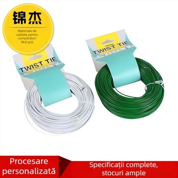 Set de grădinărit pentru acasă: legături pentru susținerea viței de vie și funie de fixare; Material: PE + sârmă zincată