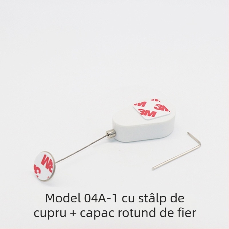 Cutie cablu în formă de lacrimă, antifurt, tambur mini pentru cablu, suport retractabil de afișaj, clemă din oțel pentru cablu