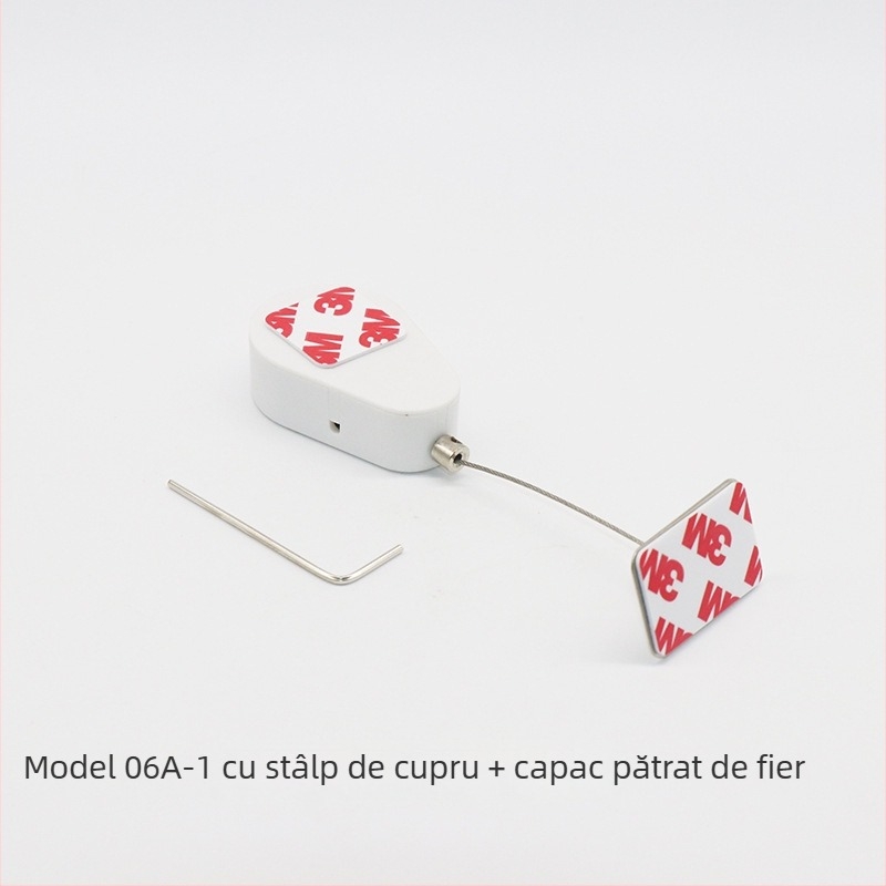 Cutie cablu în formă de lacrimă, antifurt, tambur mini pentru cablu, suport retractabil de afișaj, clemă din oțel pentru cablu