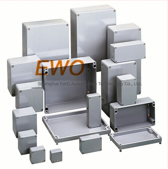 Cutie de conexiuni impermeabilă pentru exterior — Carcasă din aluminiu turnat, etanșă, pentru cabluri și alimentare; potrivită pentru plăci terminale și cutii cu buton (Brand: Ewo)