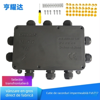Hengyoda cutie de distribuție electrică exterior IP68 etanșă, diametrul cablului 4–15 mm, pentru cabluri LED de iluminare