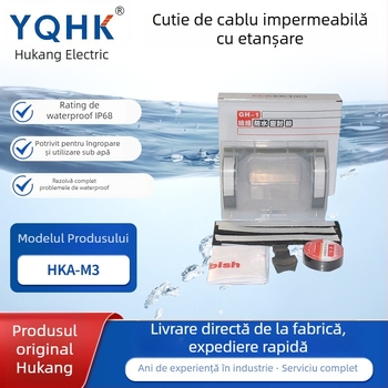 Cutie de conexiune impermeabilă cu lipire pentru cabluri HKA-M3 (Brand: YQHK; Utilizare: Cablu; Fire: nelimitat; Lungime: nelimitată)
