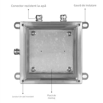 Cutie de conexiuni pentru cabluri din oțel inoxidabil, exterior, impermeabilă, rezistentă la praf și coroziune, 304/316