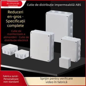 Cutie de distribuție exterioară etanșă perforată din ABS plastic — IP66, montaj cu șuruburi, serie cutii distribuție