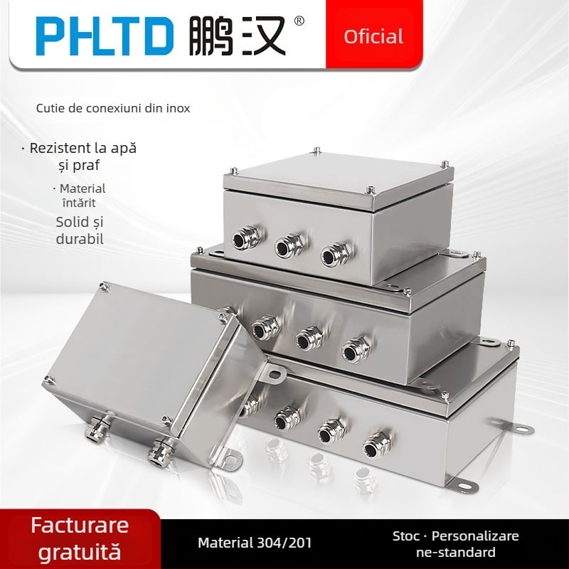 Cutie de conexiuni din oțel inoxidabil 304, IP65, exterior impermeabil, montaj pe perete