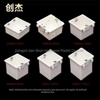 Cutie PVC de conexiuni asamblată pentru montaj încastrat — preîngropată, izolație ignifugă, pereți groși