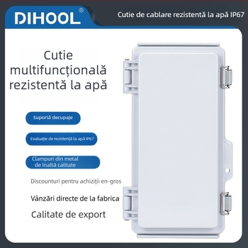 Cutie de distribuție din plastic ABS, impermeabilă, pentru exterior, cu încuietoare