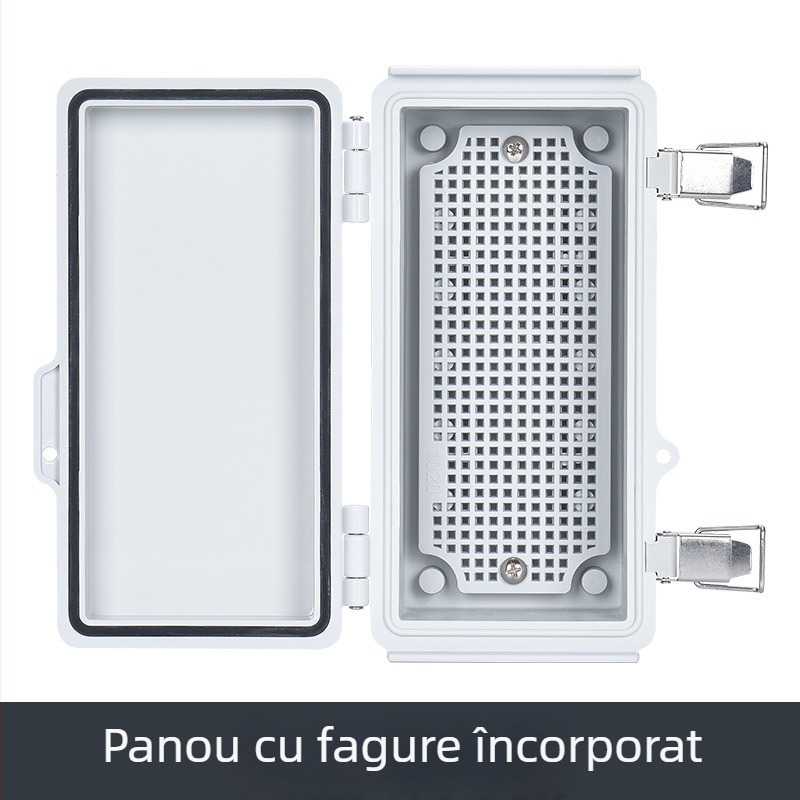 Cutie de distribuție din plastic ABS, impermeabilă, pentru exterior, cu încuietoare